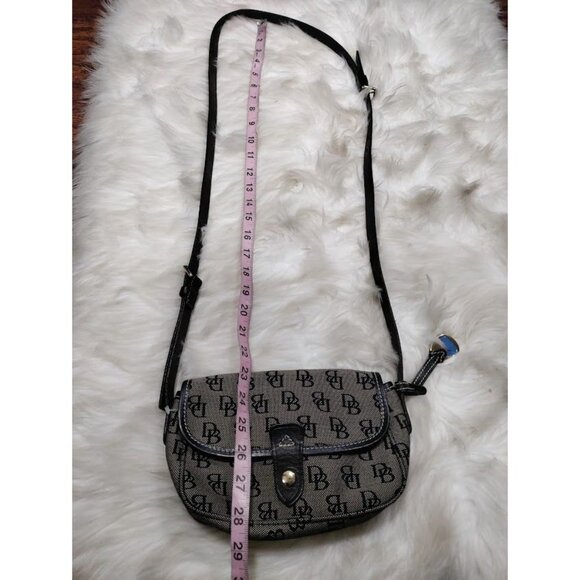 Dooney And Bourke Monogram Logo Canvas Crossbody Bag Gray Small - Picture 13 of 13